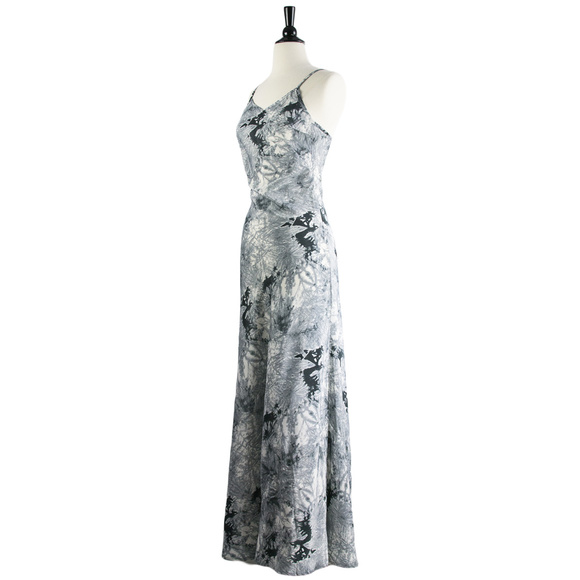 RAGA | Fitted Gray Smoke Print Maxi Slip Dress - Picture 4 of 5